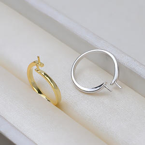 Anillo de Plata S925 con Doble Perla para Mujer, Abierto, Simple, para Joyería DIY, Accesorios de Perlas, Bandeja Vacía, Producto Semiterminado - Product Image 2