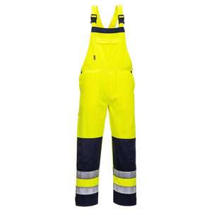 PORTWEST - TX72YNRM Girona hi-vis Amarillo/azul marino babero y corsé-EAN 5036108260522 ROPA DE TRABAJO DE LA HI-VIS - Product Image 1