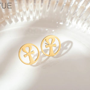 Xunyue ต่างหูแองก์สแตนเลสสำหรับผู้หญิงผู้หญิงอียิปต์อียิปต์อียิปต์โบราณแบบดั้งเดิม - Product Image 1