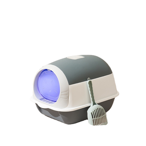 Caja de arena para gatos cerrada de plástico de gran capacidad de 20L, desodorante totalmente a prueba de derrames, inodoro para gatos con pala bidireccional, caja de arena cerrada - Product Image 4