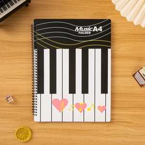 Wholesale Custom Logo <b>A4</b> Coil‑Bound Lovely Heart Musical Note Piano‑key Music Sheet <b>Folder</b> For Music School - Product Image 4
