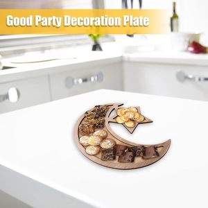 Decoración de Mesa para Eid Mubarak y Ramadán con Diseño de Luna y <span class=keywords><strong>Estrella</strong></span>, Bandeja para Servir Pasteles para el Hogar, Decoración de Mesa para Fiestas de Eid Mubarak - Product Image 3