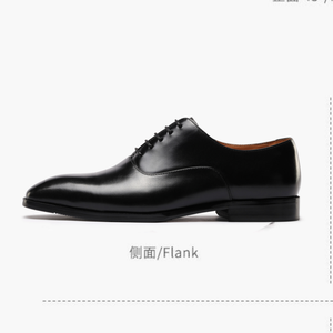 Chaussures Oxford en cuir noir pour hommes, à lacets, en cuir de veau pleine fleur italien, semelle en caoutchouc antidérapante, pour occasions formelles, affaires, mariage - Product Image 3
