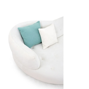 Sofá seccional curvo personalizado Boucle blanco grande de diseñador de alta calidad sofá de tela modular conjunto de sofá muebles de sala de estar - Product Image 5