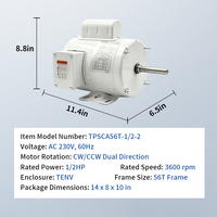 Motor TENV NEMA 2 Pole 60Hz Motor AC Fasa Tunggal Serbaguna untuk Pompa, Kipas, dan Konveyor