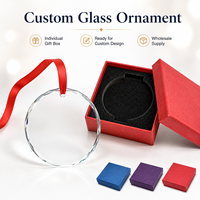 Adornos Colgantes Redondos de Cristal Soplado K9 K5 para Decoración Navideña, Transferencia UV DTF, Ecológicos y Personalizables