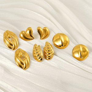 Zogxin Geometric Stud Earrings Gold Stainless Steel Women's Fashion Jewelry Gift - Product Image 2