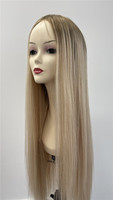 Perruques Sheitel juives casher personnalisables en cheveux humains Remy européens bruns, fabriquées à la machine, pour cheveux longs, couleur brun clair, double densité, petite taille