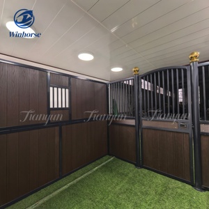 カスタムデザイン耐久性のあるモジュラー馬場パネルパウダーコーティングフレームWPC充填プレハブモダン安定フロント馬術クラブ用 - Product Image 5