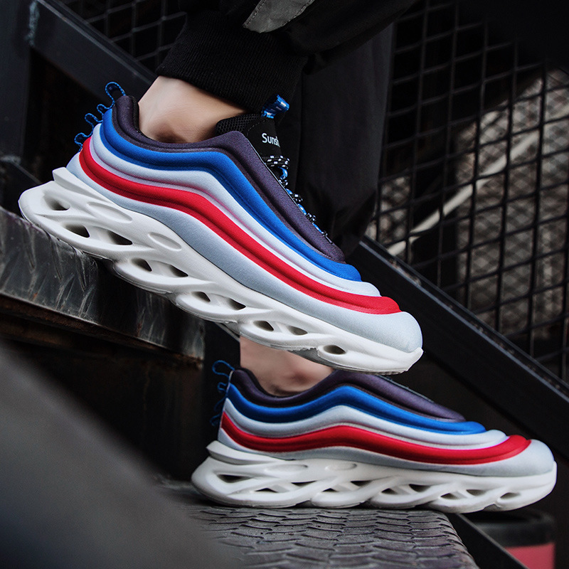 Кроссовки мужские летающие тканевые, повседневная обувь, массивные, для прогулок, большие размеры 44