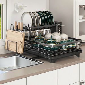 BX cuisine étagère de rangement pour vaisselle propre panier de vidange bol plat égouttoir panier baguettes vidange bol boîte de rangement - Product Image 5