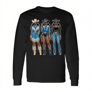 Maglietta a maniche lunghe nera da cowgirl Melanin Rodeo - Product Image 2