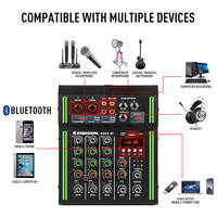 Mélangeur audio 4 canaux MP3 48V Alimentation fantôme De Audio RAC IN/OUT Interface numérique Enregistrement GR4M