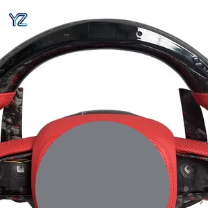 Volante Deportivo Personalizado YZ Racing de Fibra de Carbono Real con LED para Dodge Charger Challenger <span class=keywords><strong>2015</strong></span>+ Jeep Grand Cherokee Trackhawk SRT - Product Image 3