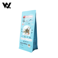 Sac d'emballage alimentaire pour animaux de compagnie personnalisé imprimé, 0,4 kg, 1 kg, résistant à l'humidité et aux odeurs, en Mylar mat, avec fond plat et fermeture éclair