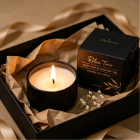 Boîte cadeau élégante en étain noir personnalisée pour bougie parfumée – Idéal pour la maison, le bureau, le spa, l'hôtel, les mariages et les acheteurs en gros