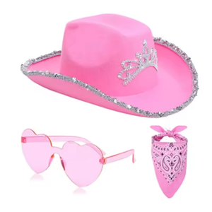 Sombrero <span class=keywords><strong>de</strong></span> vaquero recortado <span class=keywords><strong>de</strong></span> piel personalizado, sombrero <span class=keywords><strong>de</strong></span> vaquero Rosa decorativo para fiesta, sombrero <span class=keywords><strong>de</strong></span> vaquera occidental <span class=keywords><strong>con</strong></span> <span class=keywords><strong>plumas</strong></span> - Product Image 4
