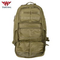 Mochila Táctica Yakeda Impermeable con Cierre y Sistema Molle, 55L, Oxford, con Cinturón de Amortiguación de Aire para Camping y Senderismo