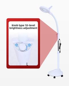 Lampada Ingrandente LED UFO a Luce Fredda con Protezione per gli Occhi, Controllo Touch/Pulsante/Manopola, Lampada da Terra con Ruote per Estetiste e Dentisti - Product Image 2