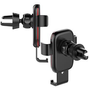 Support de téléphone pour voiture, fixation par gravité sur grille d'aération, universel, en plastique, type clip-on, Jazz Black - Product Image 2