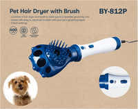 Brosse de massage électrique 400W au design élégant pour chien, multi-styler sèche-cheveux avec brosse à air chaud pour usage domestique et hôtelier