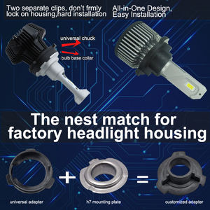 2021 nouveaux Accessoires Légers De Voiture A MENÉ L'<span class=keywords><strong>ampoule</strong></span> De Phare <span class=keywords><strong>H7</strong></span> avec Adaptateur pour <span class=keywords><strong>Polo</strong></span> Touran Octavia - Product Image 5