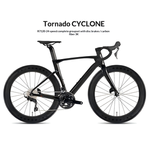 Vélo de course sur route <span class=keywords><strong>Twitter</strong></span> Cyclone III entièrement en carbone Shimano 105 R7120 24 vitesses, freins à disque hydrauliques, roues en carbone 60 mm, CE ISO DDP - Product Image 1