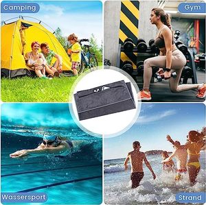 Serviette de sport en microfibre avec poche zippée, absorbante et à séchage instantané pour la salle de sport et l'entraînement - Product Image 5