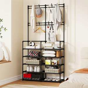 Multi <b>Functional</b> Clothes and Hat Hanger Modern Household Thickened Metal Modern Hanging <b>Shoes</b> Hanging Bag Storage Rack - Product Image 4