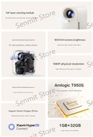 Projecteur Xiaomi Redmi 3 Lite (RMTYY03LYS) 180 CVIA Lumens 1920*1080 Correction automatique 1 Go*32 Go Système MIUI Projecteur portable pour la maison