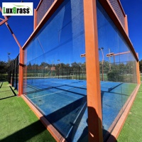 Canchas de Pádel Panorámicas LUX para Exteriores, 20 * 10M, Estándar, Marco Naranja, Edición Personalizada