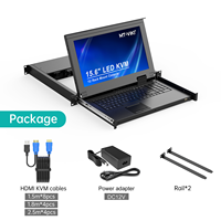 Switch KVM LCD 15,6 inci 8 Port untuk + 8 Kabel MT-VIKI LED 1U Rackmount Drawer Console Tersedia