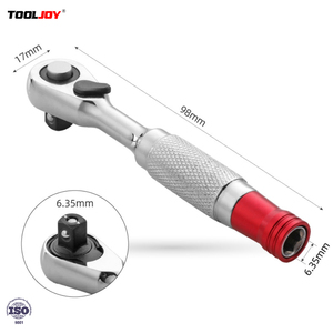 TOOLJOY 72 Tooth Mini <strong>Ratchet</strong> Handle 1/4 Drive Quick Release Socket <strong>Wrench</strong> Offset Screwdriver With Knurled Grip - Product Image 3