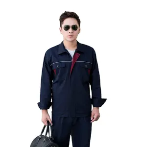 Özel tasarım rahat iş giysisi özel tam kollu T gömlek erkekler için güvenlik giyim iş üniforma