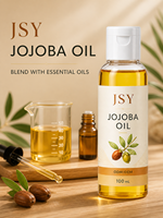 Minyak Jojoba Label Pribadi 100mL Minyak Perawatan Pelembap Pijat Rambut & Tubuh Alami Berbahan Dasar Botani OEM ODM Produsen Kustom Grosir