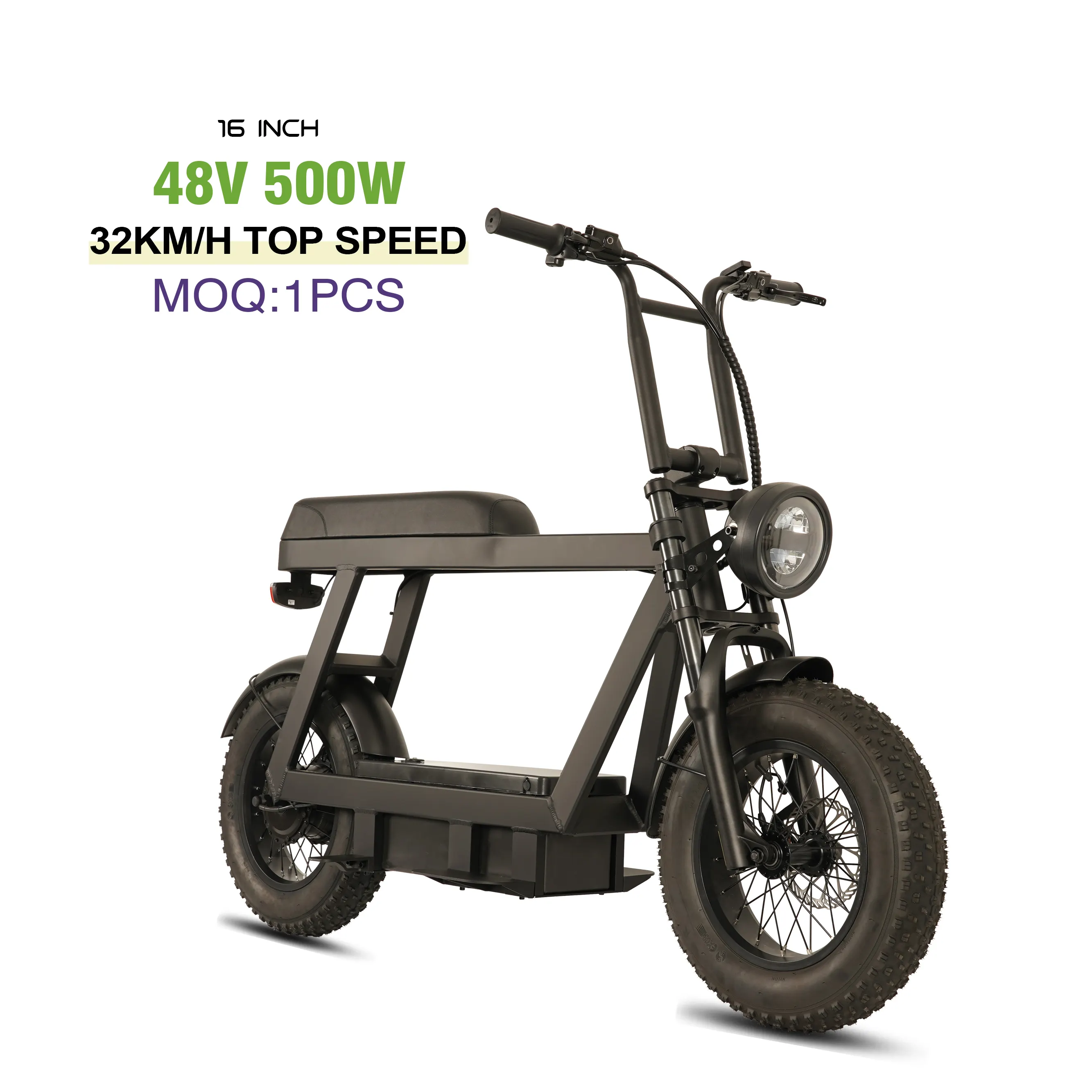 OEM ODM Vélo électrique 500w 7500w 1000w 16 pouces 20 pouces gros pneu E-scooter Vélo électrique urbain 25 km/h pour adulte