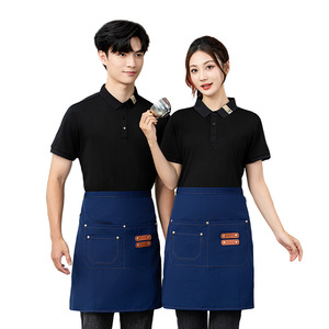 Demi-tablier imperméable en toile, couleur unie, taille unique, uniforme de restaurant pour hommes, femmes et adultes - Product Image 5