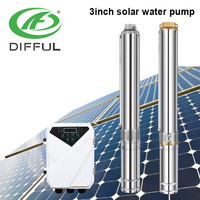 Pompe à eau solaire submersible pour puits forés avec turbine en plastique
