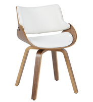 Chaise de salle à manger moderne en bois courbé style Sherpa avec siège rembourré, design minimaliste pour la maison, le bureau et le salon