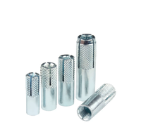 Cheville d'expansion à moletage en zinc pour fixation murale dans le béton, la brique et la maçonnerie - Kit de fixation et quincaillerie