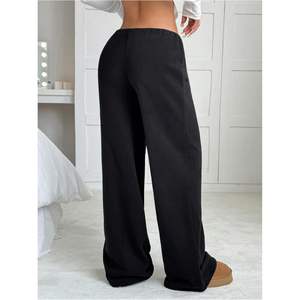 กางเกงขายาวทรงหลวมสำหรับผู้หญิง เอวยางยืด มีเชือกผูก ผ้าฟลีซ เอวกลาง สไตล์ลำลอง - Product Image 5