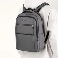 Sac à dos pour ordinateur portable professionnel de 15,6 pouces, design léger, entretien facile, tissu en nylon haute densité, grande capacité