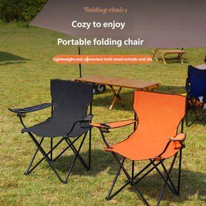 Custom Logo Printed Eco-Friendly Folding Camping <b>Chair</b> Portable Outdoor <b>Beach</b> <b>Chair</b> Cup Holder Lightweight Fishing Workshop - Product Image 3