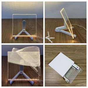 12 英寸 LED 记事板 白色 现代设计 塑料干擦板 适配器灯 LED 绘图板 儿童支架 家居装饰 - Product Image 5