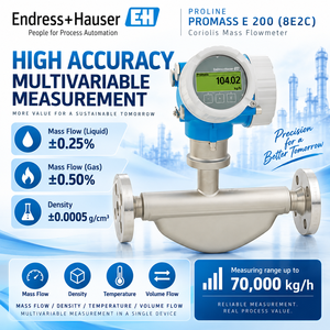Débitmètre massique Coriolis Endress+Hauser Proline Promass E 200 8E2C alimenté par boucle pour la mesure de produits chimiques et de gaz - Product Image 5