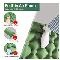 Matelas de camping gonflable compact et portable avec pompe à pied intégrée, imperméable, ultraléger, en nylon pliable, pour la randonnée et les activités de plein air