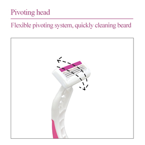 Rasoio Manuale da Donna con 3 Lame in Acciaio Inossidabile per Depilazione Gambe, Ascelle e <span class=keywords><strong>Braccia</strong></span> - Vendita Diretta dalla Fabbrica - Product Image 3