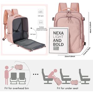 Airline-Approved Travel <b>Backpack</b> for <b>Women</b> and Men <b>Large</b> Multifunctional with Separate Compartments for Shoes - Product Image 3