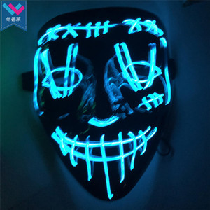 Vendite calde di Halloween ha portato la maschera in PVC Party Masque con luce al Neon ricaricabile a LED forniture per feste - Product Image 3
