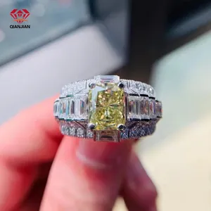 Kustom Disesuaikan dengan Moissanite Berlian Emas Asli Perhiasan UNTUK WANITA 14K 18K Pasangan Pertunangan Pernikahan Cincin Emas